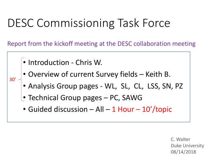desc commissioning task force