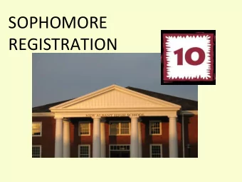 SOPHOMORE  REGISTRATION  High School 101  9 th Grade Check-in   GPA, Transcripts, Eligibility