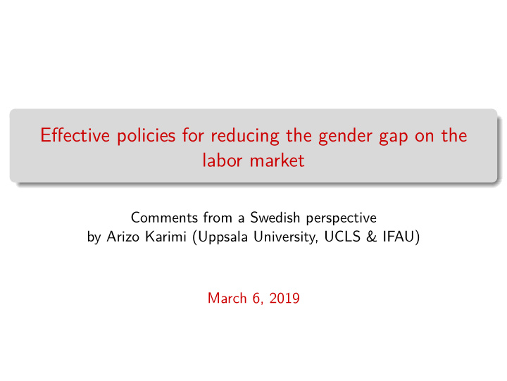 effective policies for reducing the gender gap on the
