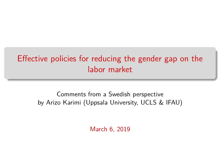 effective policies for reducing the gender gap on the