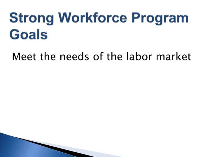 meet the needs of the labor market more cte