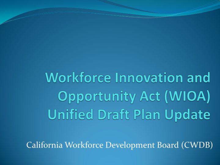 california workforce development board cwdb agenda