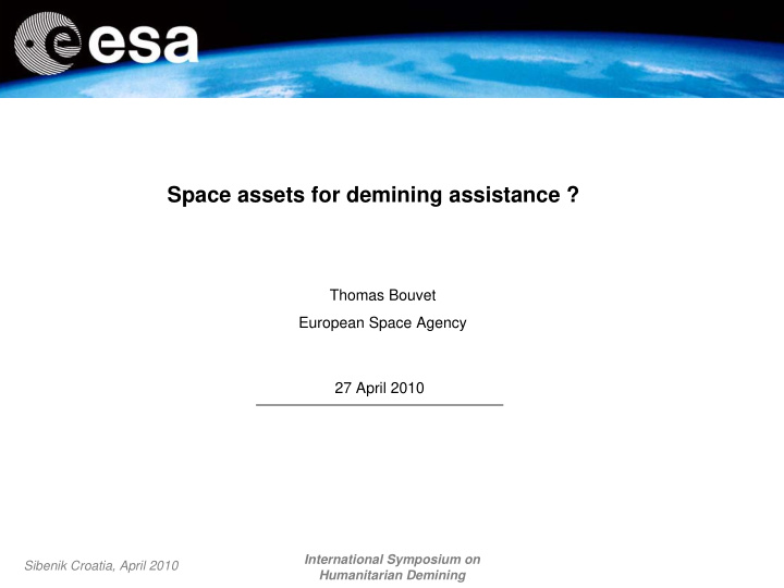 space assets for demining assistance