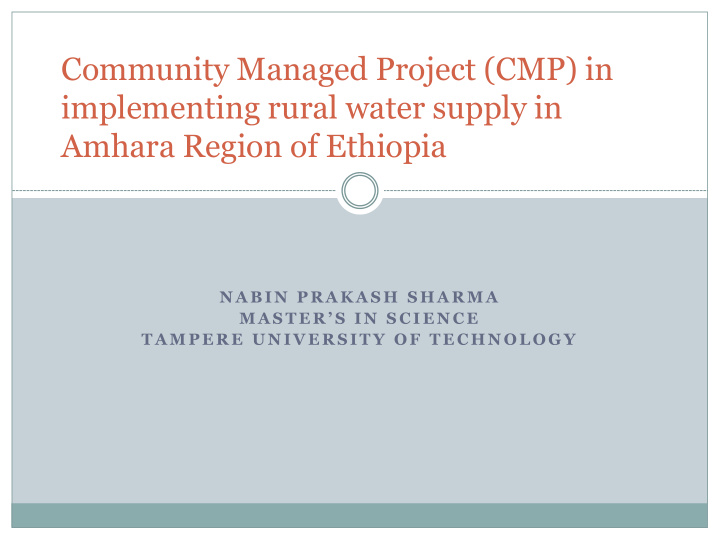 community managed project cmp in