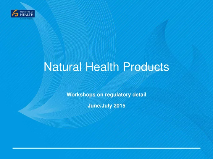 natural health products
