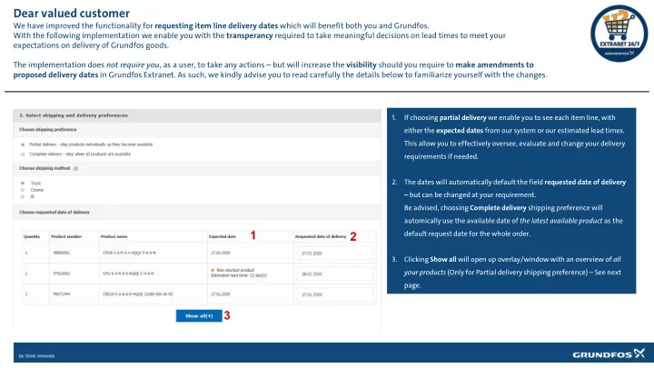 dear valued customer