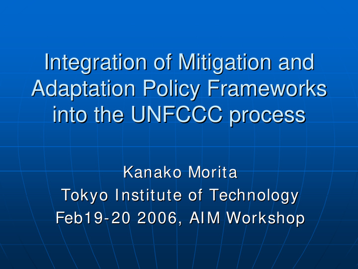 integration of mitigation and mitigation and integration
