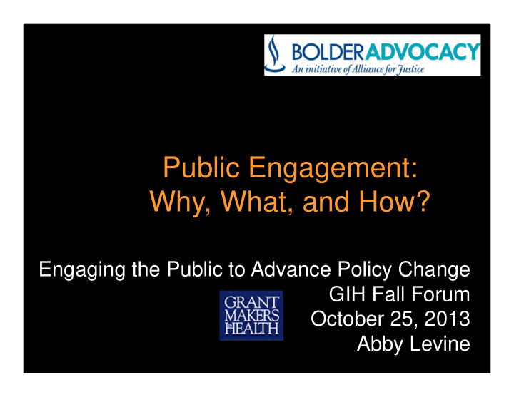 public engagement why what and how