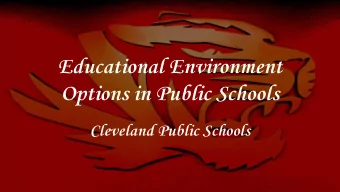 Options in Public Schools  Cleveland Public Schools  Students Today Are Different...  Todays