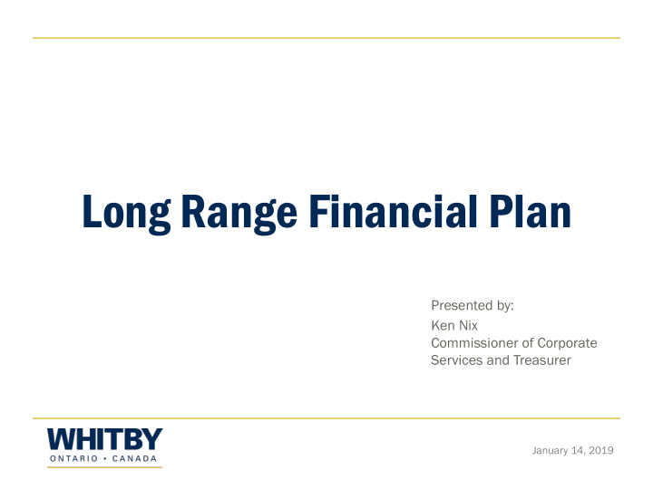 long range financial plan