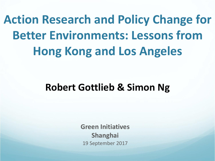 action research and policy change for