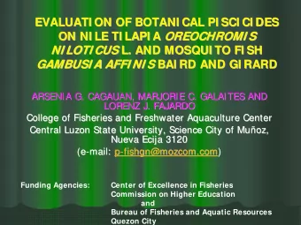 EVALUATI ON OF BOTANI CAL PI SCI CI DES  EVALUATI ON OF BOTANI CAL PI SCI CI DES ON NI LE TI LAPI A