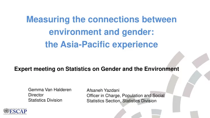 measuring the connections between environment and gender