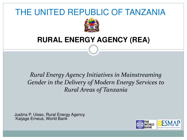 the united republic of tanzania