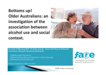 Dr Celia Wilkinson  , Dr Julie Dare  , Assoc Prof Stacey Waters  , Prof Steve Allsop