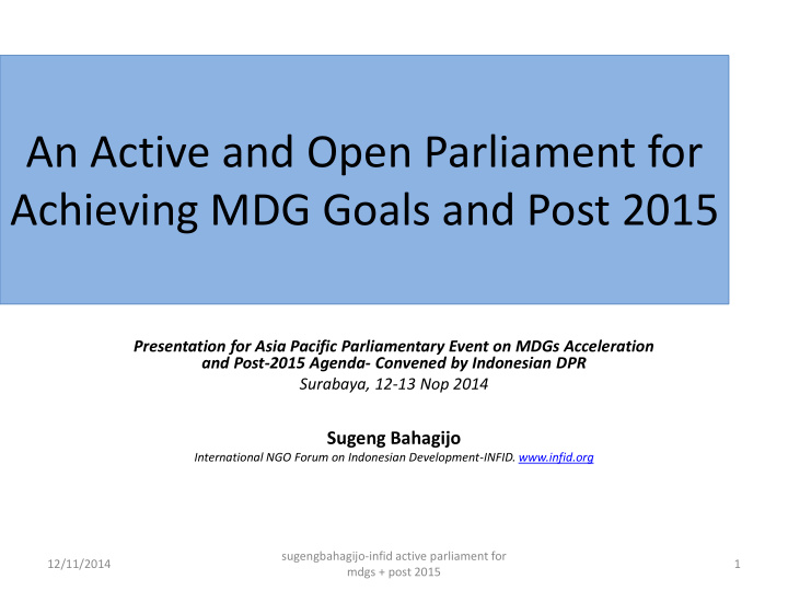 achieving mdg goals and post 2015