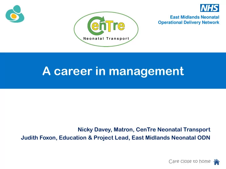 a career in management