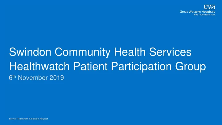 swindon community health services