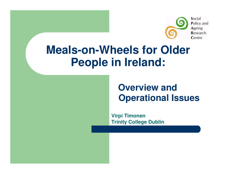 meals on wheels for older people in ireland