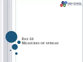 We are going to look at different measures of  spread, that is the range, interquartile range(IQR)