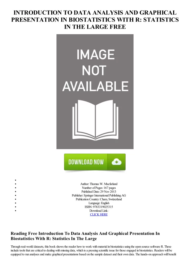 introduction to data analysis and graphical presentation