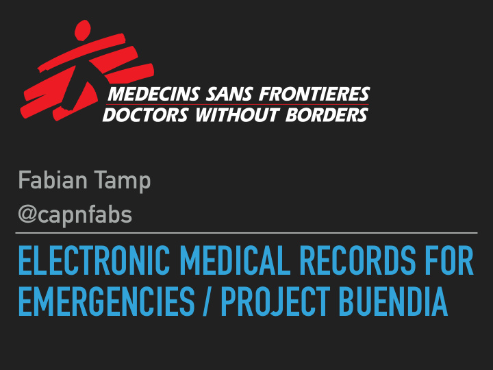 electronic medical records for emergencies project