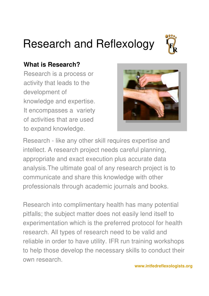 research and reflexology