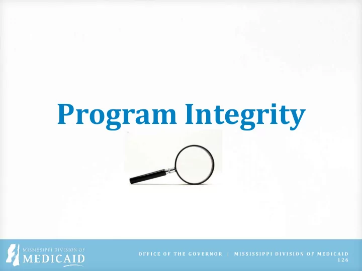 program integrity
