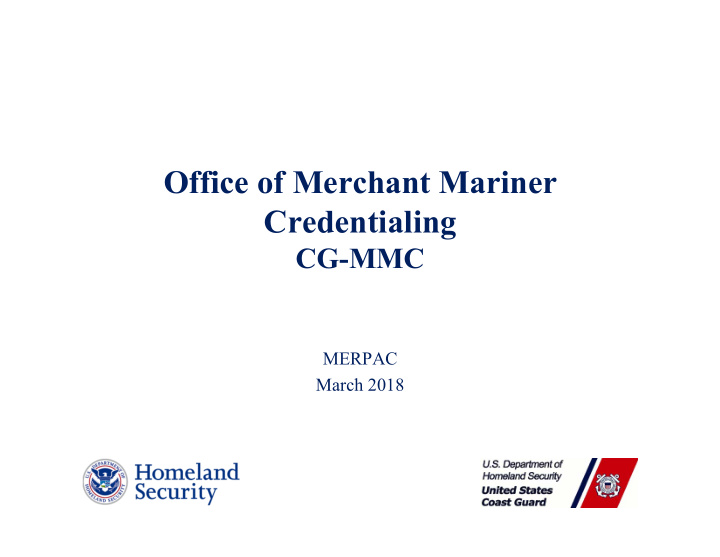 office of merchant mariner credentialing