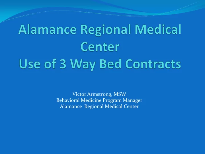 victor armstrong msw behavioral medicine program manager