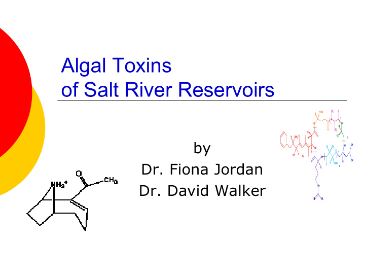algal toxins of salt river reservoirs