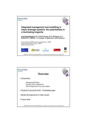 Overview   Introduction  - Background/Context  - General Aims &amp; Objectives  - Brief