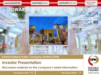 TOWARDS SUSTAINABLE CENTER OF LIFE  CENTER OF HAPPINESS  CENTER OF  COMMUNITY  CENTER OF  ALL