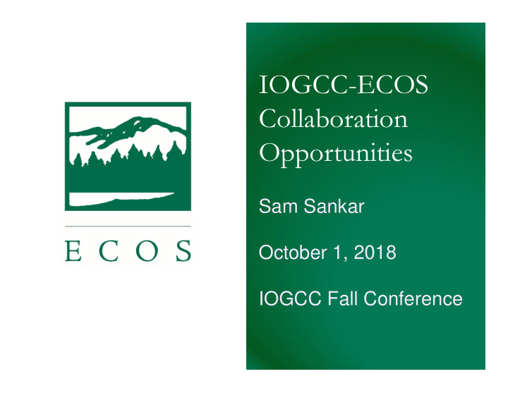 iogcc ecos collaboration opportunities