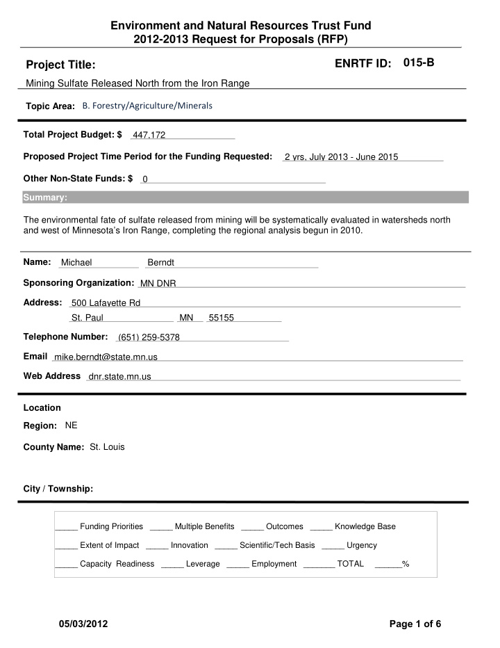 environment and natural resources trust fund 2012 2013