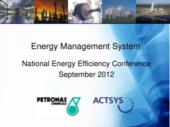 Energy Management System  National Energy Efficiency Conference  September 2012  PCMSB  Company