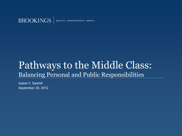 pathways to the middle class