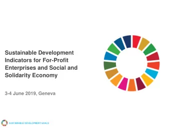 Sustainable Development  Indicators for For-Profit  Enterprises and Social and  Solidarity Economy