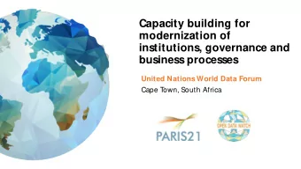 institutions, governance and  business processes  United Nations World Data Forum  Cape T  own,