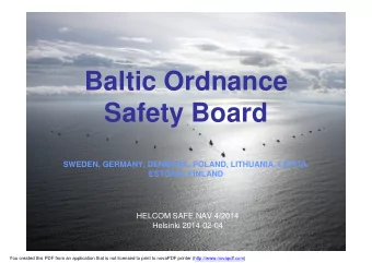 Baltic Ordnance  Safety Board  SWEDEN, GERMANY, DENMARK, POLAND, LITHUANIA, LATVIA,  ESTONIA,