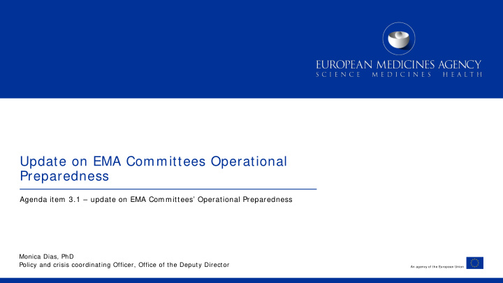 update on ema committees operational preparedness