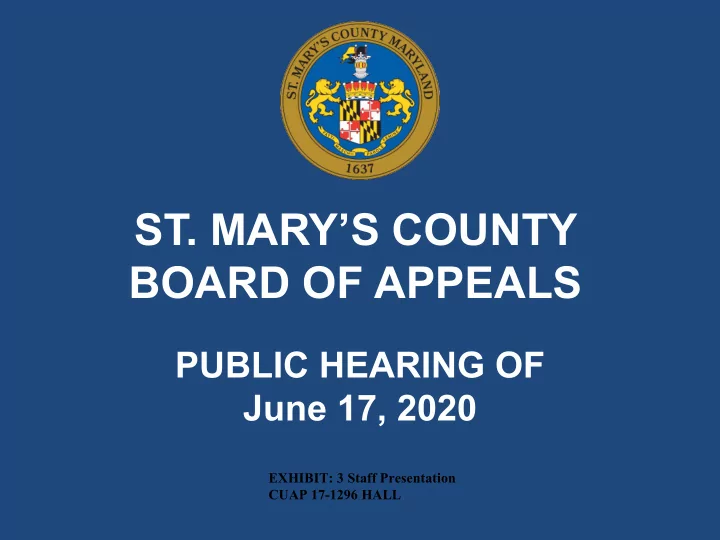 st mary s county board of appeals