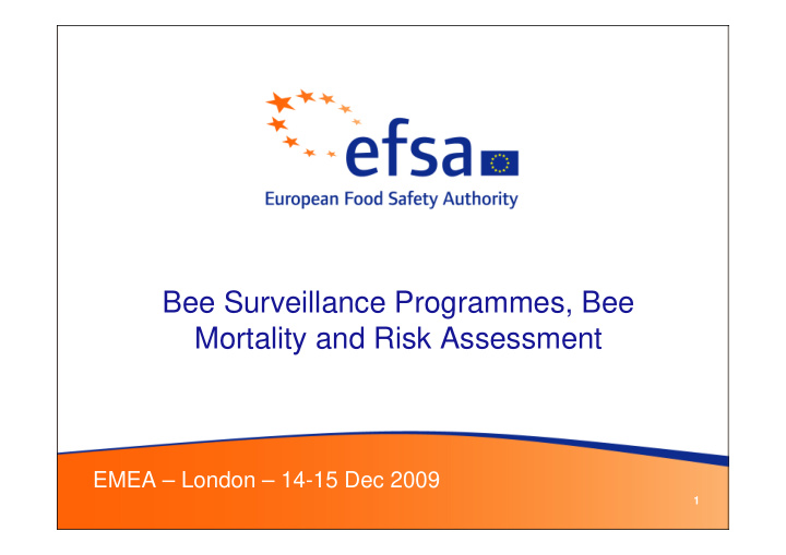 bee surveillance programmes bee mortality and risk