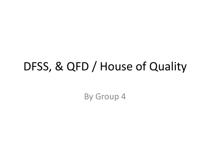 dfss qfd house of quality