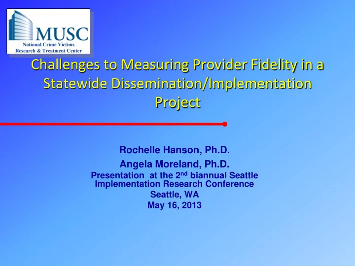 challenges to measuring provider fidelity in a statewide