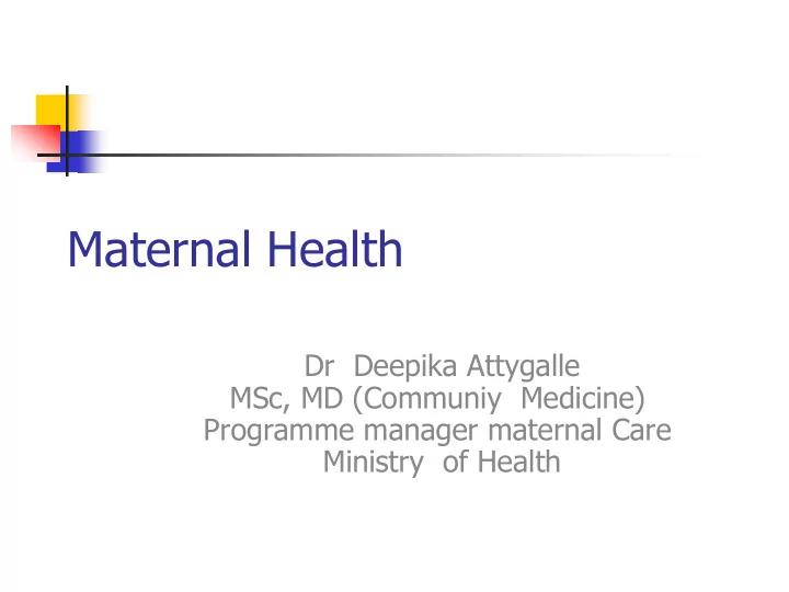 maternal health