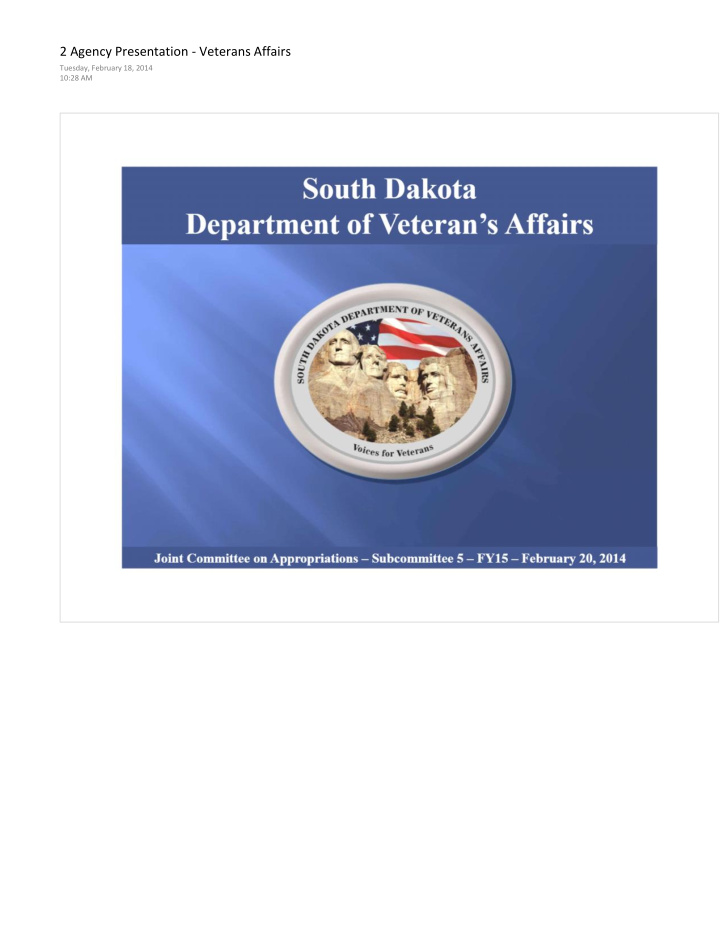 2 agency presentation veterans affairs