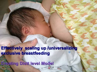 Effectively Scaling  Effectively Scaling  up/universalizing exclusive  up/universalizing exclusive