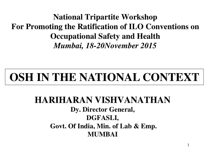osh in the national context