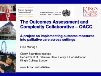 Complexity Collaborative  OACC  A project on implementing outcome measures  into palliative care